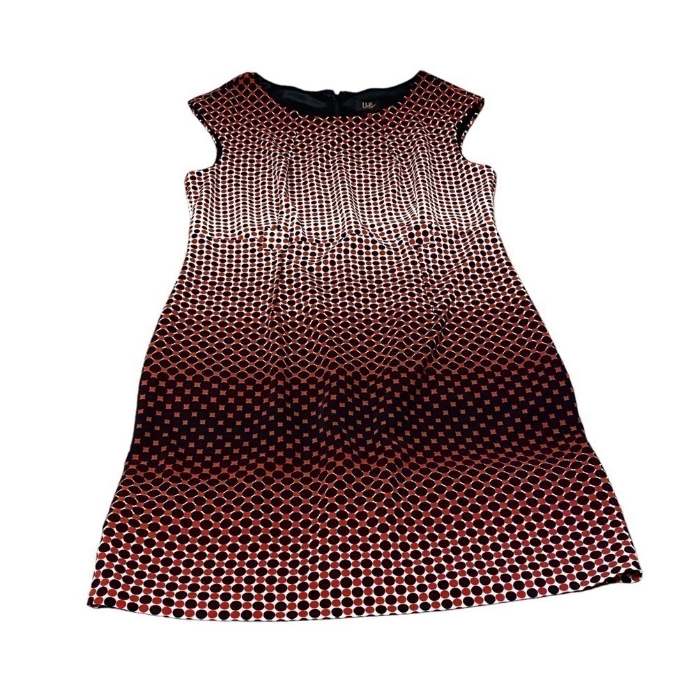 ILE New York Sheath Fitted Straight Silhouette Geometric Print Ombré Sleeveless - Picture 5 of 9